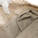 Salvatore Ferragamo Gancini Hand Bag Leather Beige Silver Auth yk19584A-20