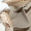 Salvatore Ferragamo Gancini Hand Bag Leather Beige Silver Auth yk19584A-21