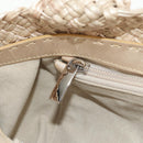 Salvatore Ferragamo Gancini Hand Bag Leather Beige Silver Auth yk19584A-22