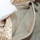 Salvatore Ferragamo Gancini Hand Bag Leather Beige Silver Auth yk19584A-23