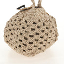 Salvatore Ferragamo Gancini Hand Bag Leather Beige Silver Auth yk19584A-4