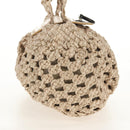 Salvatore Ferragamo Gancini Hand Bag Leather Beige Silver Auth yk19584A-5