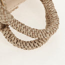 Salvatore Ferragamo Gancini Hand Bag Leather Beige Silver Auth yk19584A-7