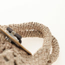 Salvatore Ferragamo Gancini Hand Bag Leather Beige Silver Auth yk19584A-8