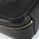 CHANEL COCO Mark Vanity Hand Bag Caviar Skin Black Gold CC Auth yk19585-16