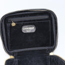 CHANEL COCO Mark Vanity Hand Bag Caviar Skin Black Gold CC Auth yk19585-20