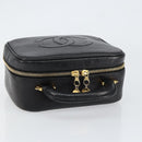 CHANEL COCO Mark Vanity Hand Bag Caviar Skin Black Gold CC Auth yk19585-6
