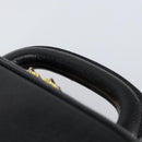 CHANEL COCO Mark Vanity Hand Bag Caviar Skin Black Gold CC Auth yk19585-14