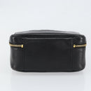 CHANEL COCO Mark Vanity Hand Bag Caviar Skin Black Gold CC Auth yk19585-5