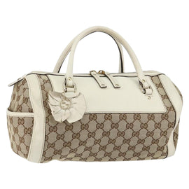 GUCCI GG Canvas Hand Bag Beige Gold 189825 Auth yk19588