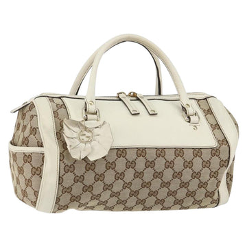 GUCCI GG Canvas Hand Bag Beige Gold 189825 Auth yk19588