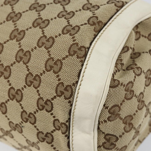 GUCCI GG Canvas Hand Bag Beige Gold 189825 Auth yk19588