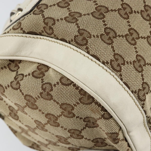 GUCCI GG Canvas Hand Bag Beige Gold 189825 Auth yk19588