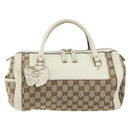 GUCCI GG Canvas Hand Bag Beige Gold 189825 Auth yk19588-2