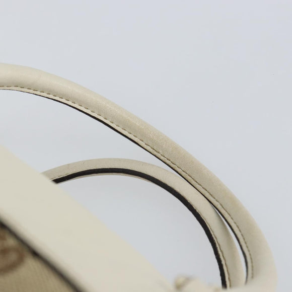 GUCCI GG Canvas Hand Bag Beige Gold 189825 Auth yk19588