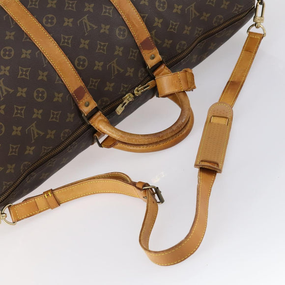 LOUIS VUITTON Monogram Keepall Bandouliere 55 Boston Bag M41414 LV Auth yk19591