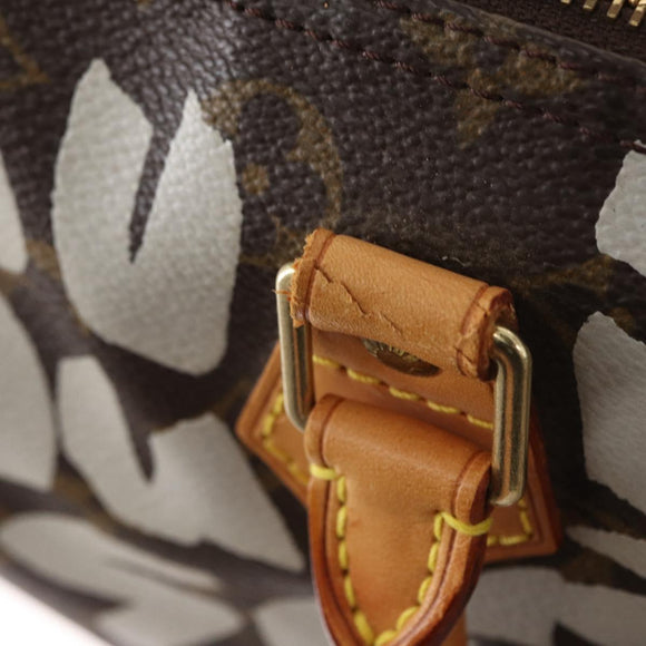 LOUIS VUITTON Monogram Graffiti Speedy 30 Hand Bag White M92195 LV Auth yk19592