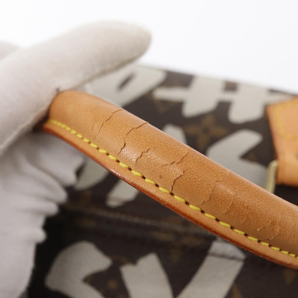 LOUIS VUITTON Monogram Graffiti Speedy 30 Hand Bag White M92195 LV Auth yk19592