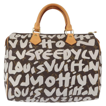 LOUIS VUITTON Monogram Graffiti Speedy 30 Hand Bag White M92195 LV Auth yk19592 - 0