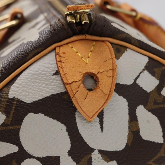 LOUIS VUITTON Monogram Graffiti Speedy 30 Hand Bag White M92195 LV Auth yk19592
