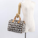 LOUIS VUITTON Monogram Graffiti Speedy 30 Hand Bag White M92195 LV Auth yk19592-26