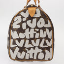 LOUIS VUITTON Monogram Graffiti Speedy 30 Hand Bag White M92195 LV Auth yk19592-5