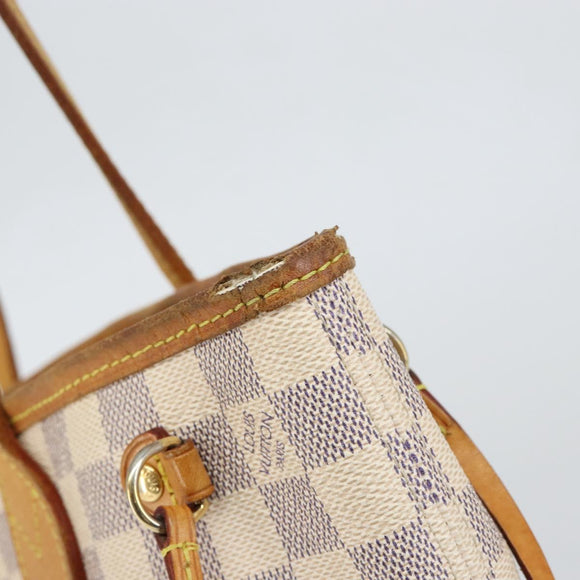 LOUIS VUITTON Damier Azur Neverfull PM Tote Bag N41362 LV Auth yk19593