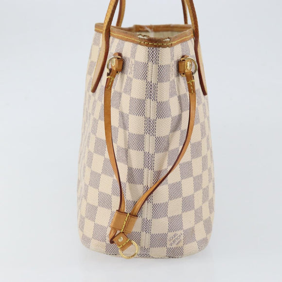 LOUIS VUITTON Damier Azur Neverfull PM Tote Bag N41362 LV Auth yk19593