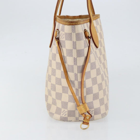 LOUIS VUITTON Damier Azur Neverfull PM Tote Bag N41362 LV Auth yk19593