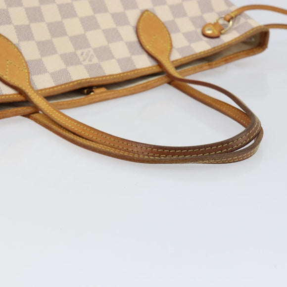 LOUIS VUITTON Damier Azur Neverfull PM Tote Bag N41362 LV Auth yk19593