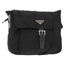 PRADA Shoulder Bag Nylon Black Silver Auth yk19596-1