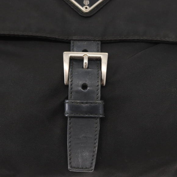 PRADA Shoulder Bag Nylon Black Silver Auth yk19596