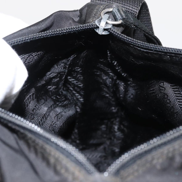 PRADA Shoulder Bag Nylon Black Silver Auth yk19596