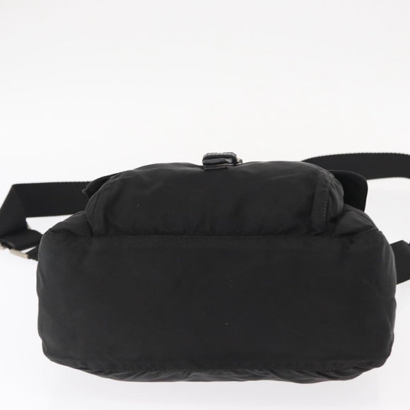 PRADA Shoulder Bag Nylon Black Silver Auth yk19596