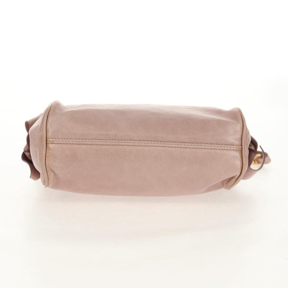Miu Miu Shoulder Bag Leather Pink Gold Auth yk19597V