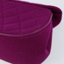 CHANEL 2.55 Matelasse Hand Bag Cotton Purple Gold CC Auth yk19598-15