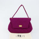 CHANEL 2.55 Matelasse Hand Bag Cotton Purple Gold CC Auth yk19598-12