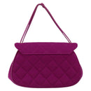 CHANEL 2.55 Matelasse Hand Bag Cotton Purple Gold CC Auth yk19598-2