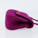 CHANEL 2.55 Matelasse Hand Bag Cotton Purple Gold CC Auth yk19598-3