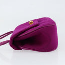 CHANEL 2.55 Matelasse Hand Bag Cotton Purple Gold CC Auth yk19598-4