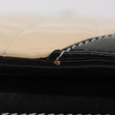 CHANEL Choco Bar Chain Bag Lamb Skin Patent Beige Silver CC Auth yk19599-15