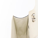 CHANEL Choco Bar Chain Bag Lamb Skin Patent Beige Silver CC Auth yk19599-23