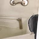 CHANEL Choco Bar Chain Bag Lamb Skin Patent Beige Silver CC Auth yk19599-24