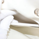 CHANEL Choco Bar Chain Bag Lamb Skin Patent Beige Silver CC Auth yk19599-25