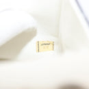 CHANEL Choco Bar Chain Bag Lamb Skin Patent Beige Silver CC Auth yk19599-26