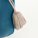 LOEWE Anagram Shoulder Bag Leather Blue Auth yk19601V-17