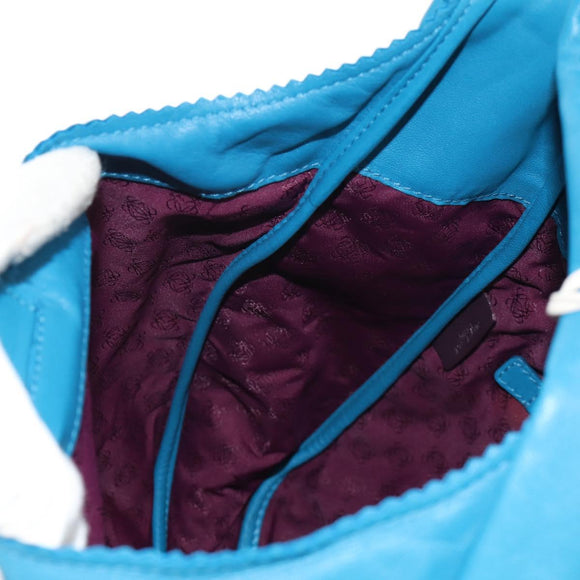 LOEWE Anagram Shoulder Bag Leather Blue Auth yk19601V