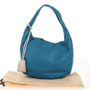 LOEWE Anagram Shoulder Bag Leather Blue Auth yk19601V-12