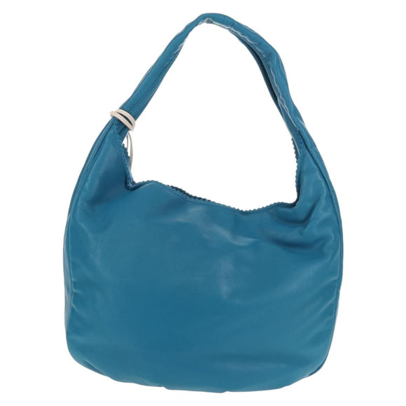 LOEWE Anagram Shoulder Bag Leather Blue Auth yk19601V