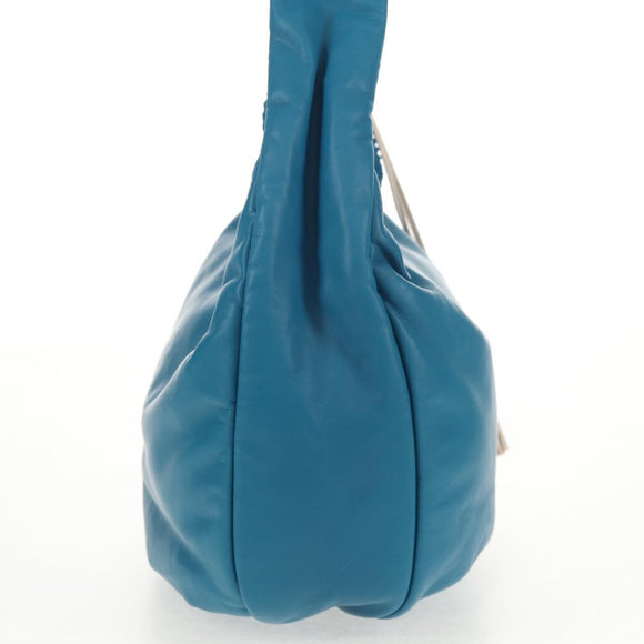 LOEWE Anagram Shoulder Bag Leather Blue Auth yk19601V